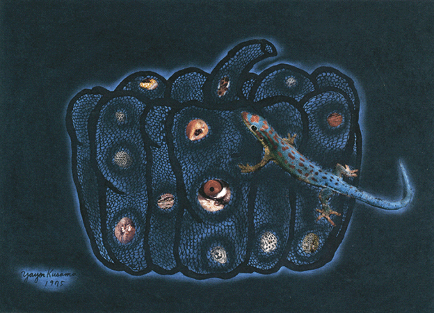 1975  The Memory of the Pumpkin and the Lizard, 1975  Collection of the Museum of Contemporary Art, Tokyo  Artwork: © YAYOI KUSAMA